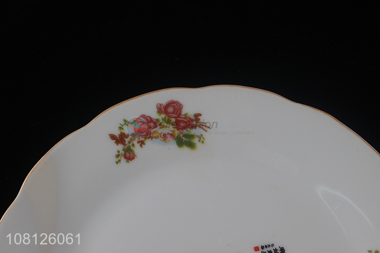 Wholesale flower pattern ceramic plate household tableware