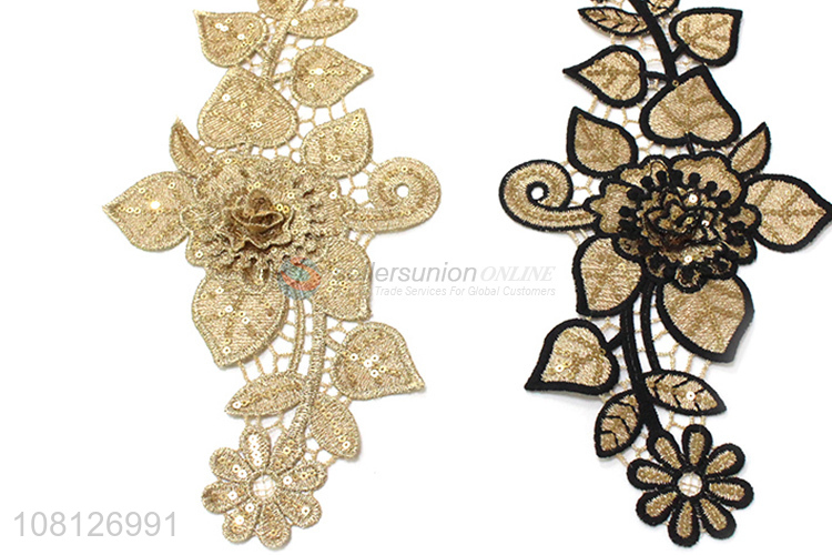 Latest design flower shape embroidery patch for clothing