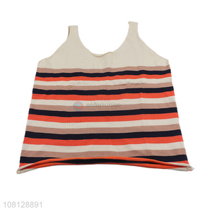 Hot sale colorful striped tank top women pullover knit veset