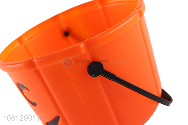 Factory supply Halloween pumpkin bucket plastic candy bucket