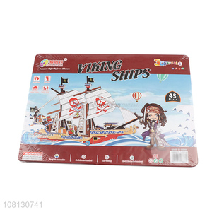 China market 3D educational puzzle cartoon viking ships puzzle