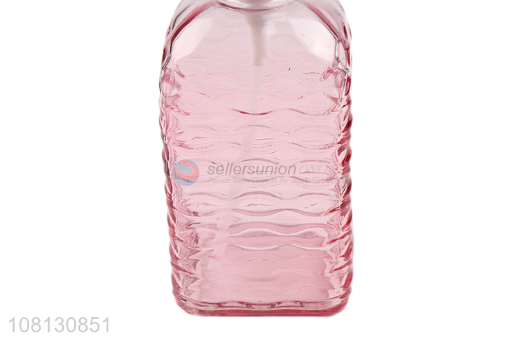 China factory pink creative clear glass lotion bottle