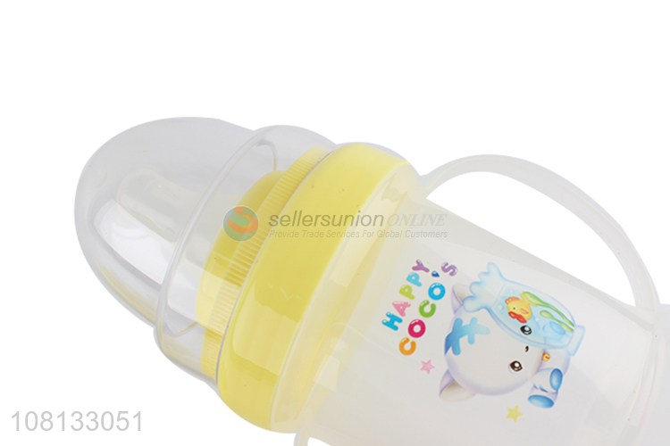 Good selling plastic durable baby bottle with handle