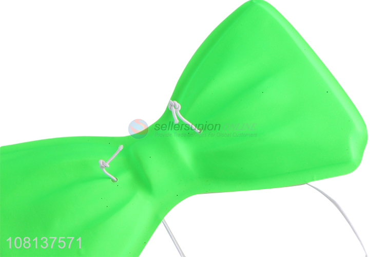 Factory direct sale solid color pvc bow ties party supplies