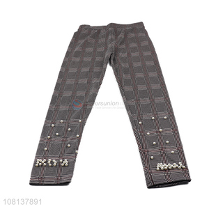 High Quality Ladies Casual Trousers With Decorative Beads
