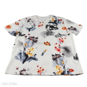 Factory Price Vintage Printed Short-Sleeved T-Shirt For Women