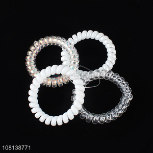 Good quality telephone wire hair ties ponytail hair coils