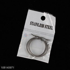 Creative design durable jewelry stainless steel hoop earrings