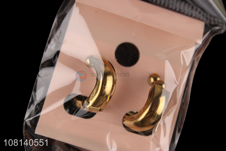 Factory wholesale golden stainless steel earrings ear studs