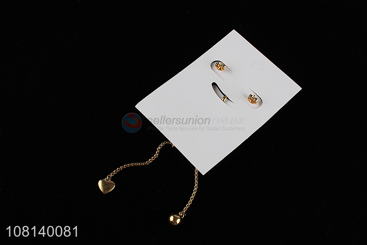 Online wholesale stainless steel women earrings ear stud set