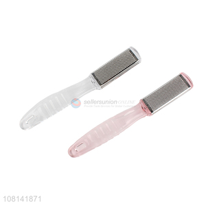Wholesale clear plastic handle stainless iron foot file foot rasp