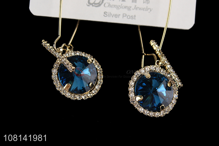 Top products brilliant blue gemstone earrings women's earrings