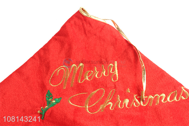 Wholesale pleuche embroidery Christmas tree skirt Xmas tree mat