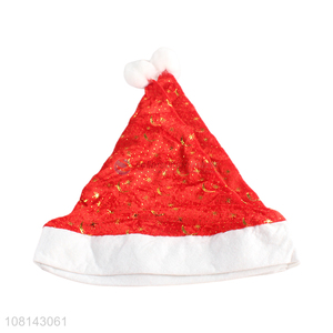 Hot selling hot stamping pleuche Christmas hat santa hat