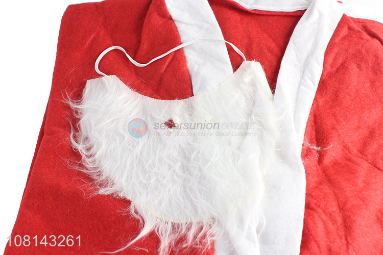 Wholesale Christmas costume non-woven santa claus suit with beard