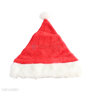 Wholesale traditional classic Christmas hat plush santa hat