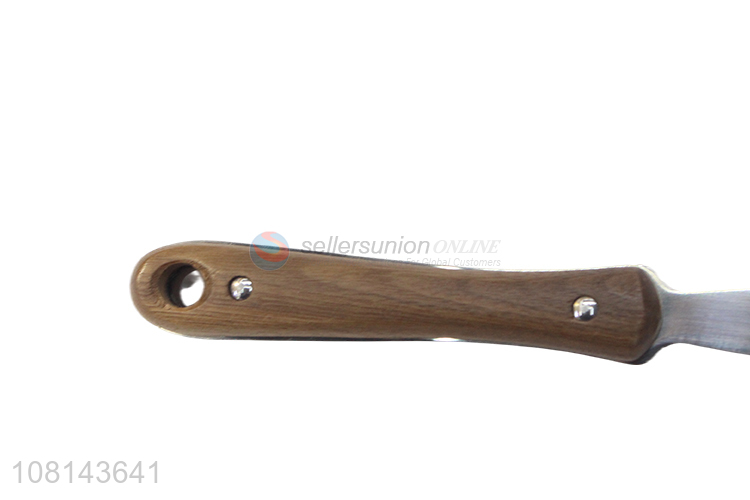 Hot selling stainless steel wooden handle soup spoon