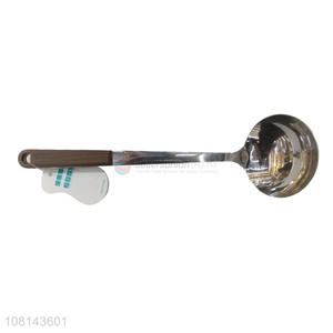 Wholesale stainless steel porridge spoon with wooden handle