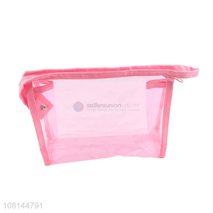 Top selling portable pink makeup bag with zipper