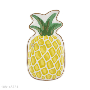 Custom Pineapple Shape Ceramic Dish Dessert Sugar Dish