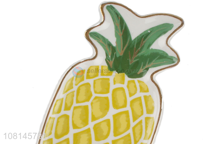 Custom Pineapple Shape Ceramic Dish Dessert Sugar Dish