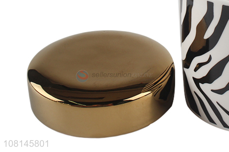 Hot Products Zebra-Grain Ceramic Seal Pot For Tea And Sugar