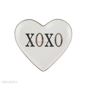 Good Quality Fashion Ceramic Plate Heart Shape Saucer