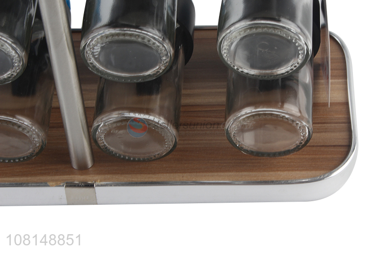 Popular products spice rack holder set with glass jars