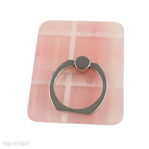 High quality pink plastic mobile phone holder with metal ring