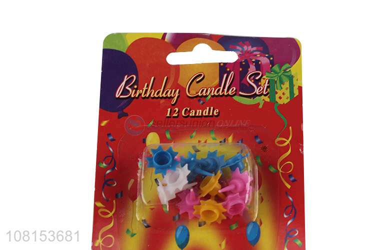 Wholesale colorful striped birthday cake candle party supplies