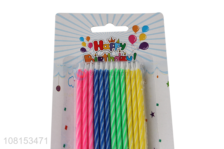 China imports long colorful spiral birthday party cake candles
