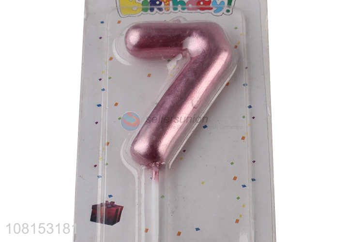 Yiwu market metallic birthday candles numeral cake candles