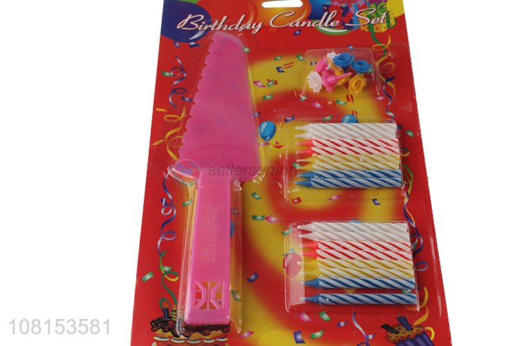 China imports colorful striped birthday cake candle party supplies