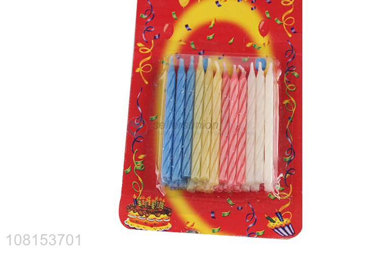 Low price colorful striped spiral birthday cake candle set