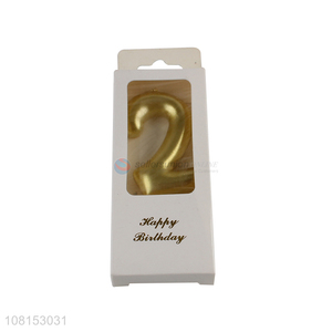 China imports metallic number candle birthday cake candle