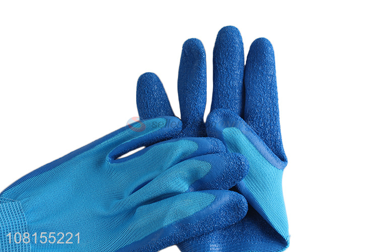 Wholesale 13 stitches polyester latex crinkle working gloves