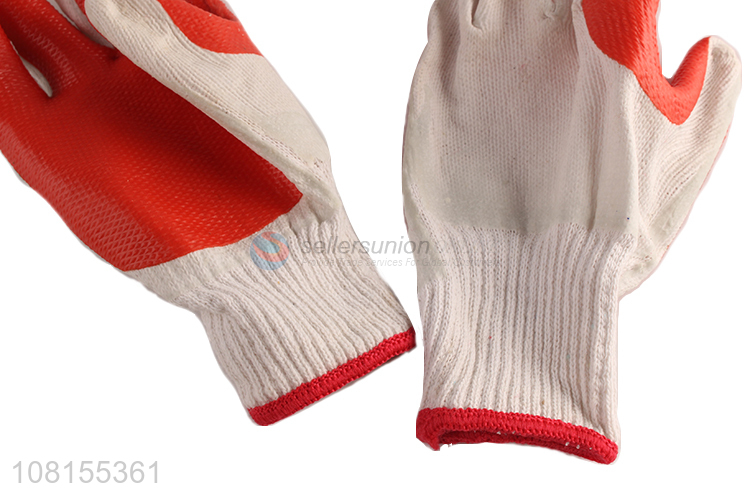 Factory supply cotton latex coated work gloves for garden