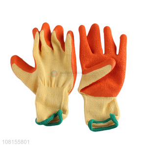 New product 21s yarn latex crinkle work gloves for garden