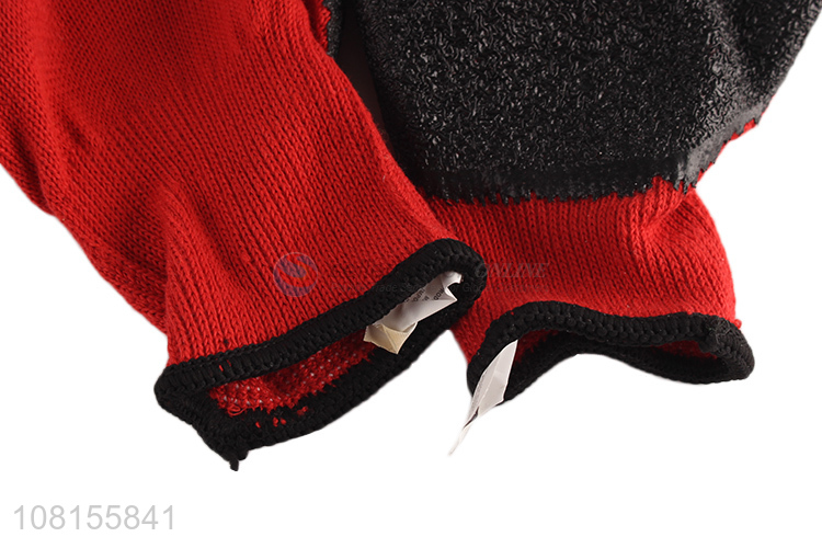 Low price 21s yarn latex crinkle work gloves for garden