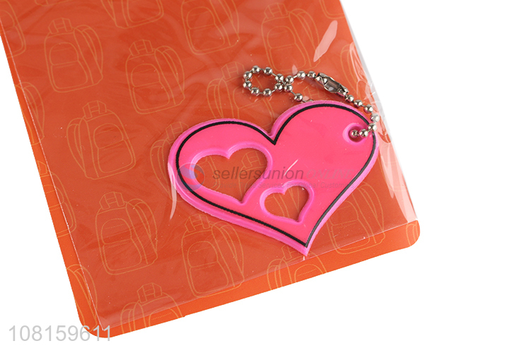 Popular Heart Shape Reflective Keychain Fashion Bag Pendant