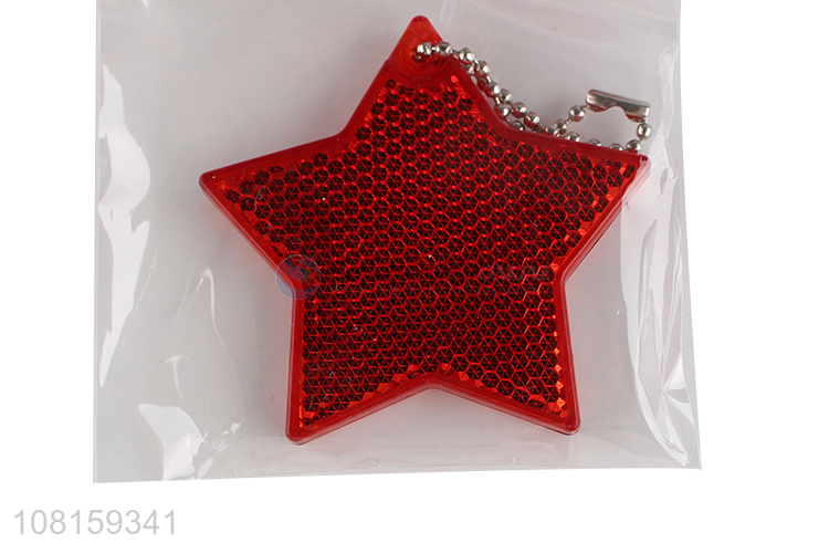 Wholesale Star Shape Plastic Reflective Keychain Bag Pendant