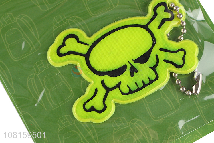 Hot Sale Skull Shape Safety Reflective Keychain Bag Pendant