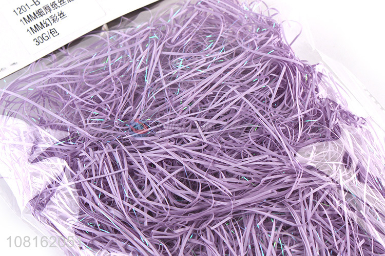 Popular products purple raffia shredded paper for box decoration