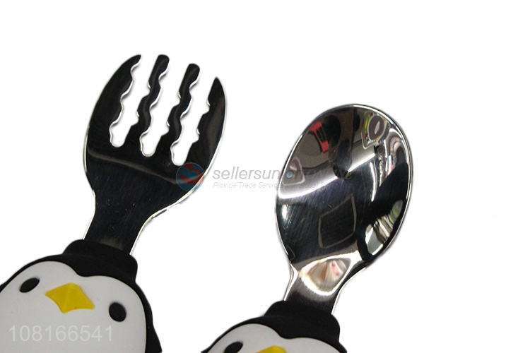 Yiwu wholesale creative cartoon penguin spoon for babies