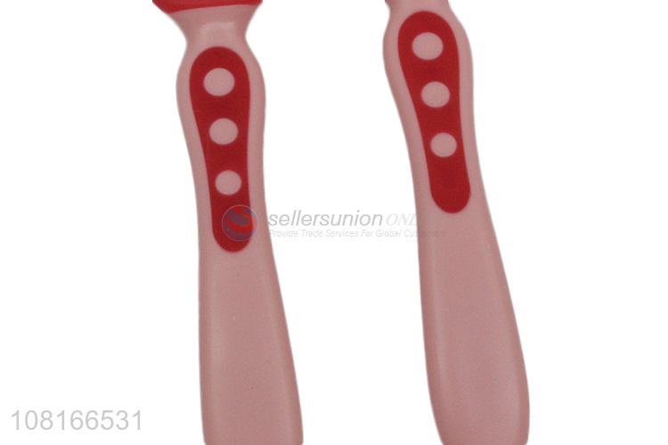 New products red plastic baby spoon temperature spoon