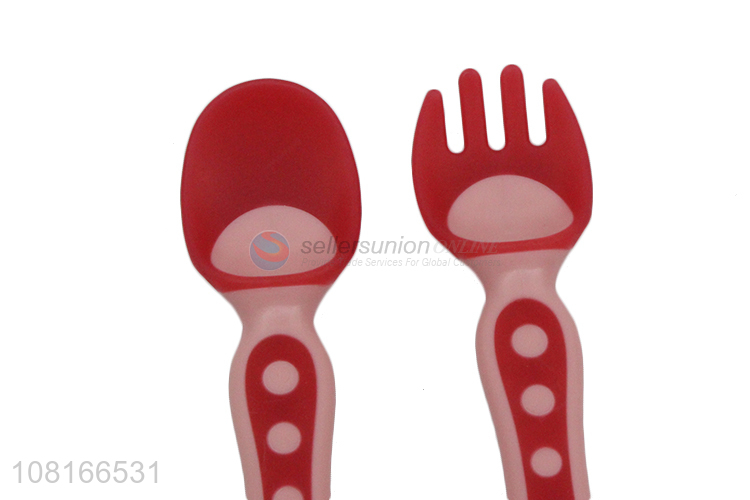 New products red plastic baby spoon temperature spoon