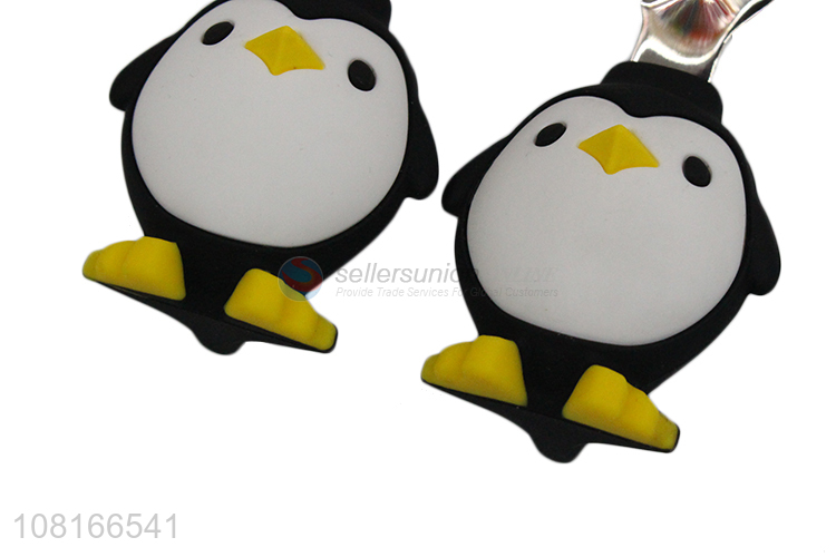 Yiwu wholesale creative cartoon penguin spoon for babies
