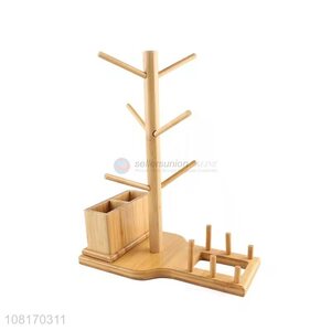 New design bamboo assembled cup holder set kitchen shelves