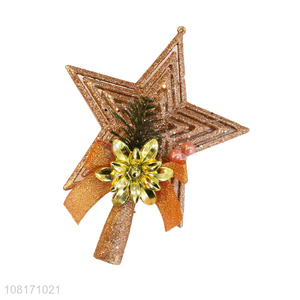 Wholesale glitter Christmas tree topper star Xmas decorations