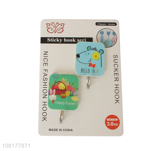 Cute design cartoon pattern sticky hooks sucker hooks for household
